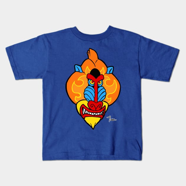 Bad Ass Baboon Kids T-Shirt by NESSHEAD